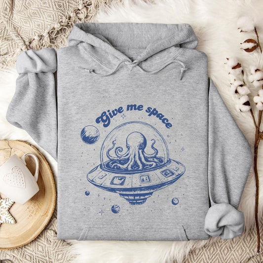 Give Me Space, Octopus Hoodie in Sport Grey - Dolce Reverie