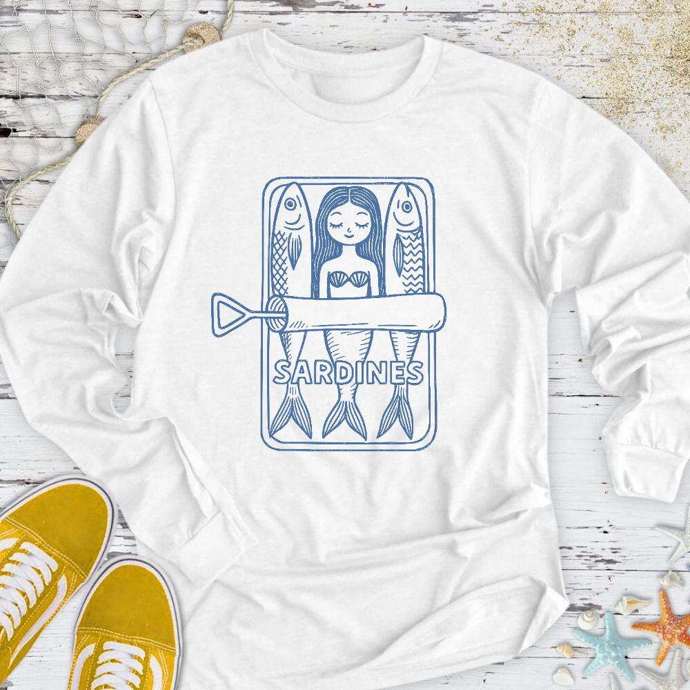 Mermaid Sardines Long Sleeve Tee
