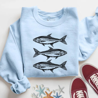 3 Sardines Sweatshirt S / Light Blue
