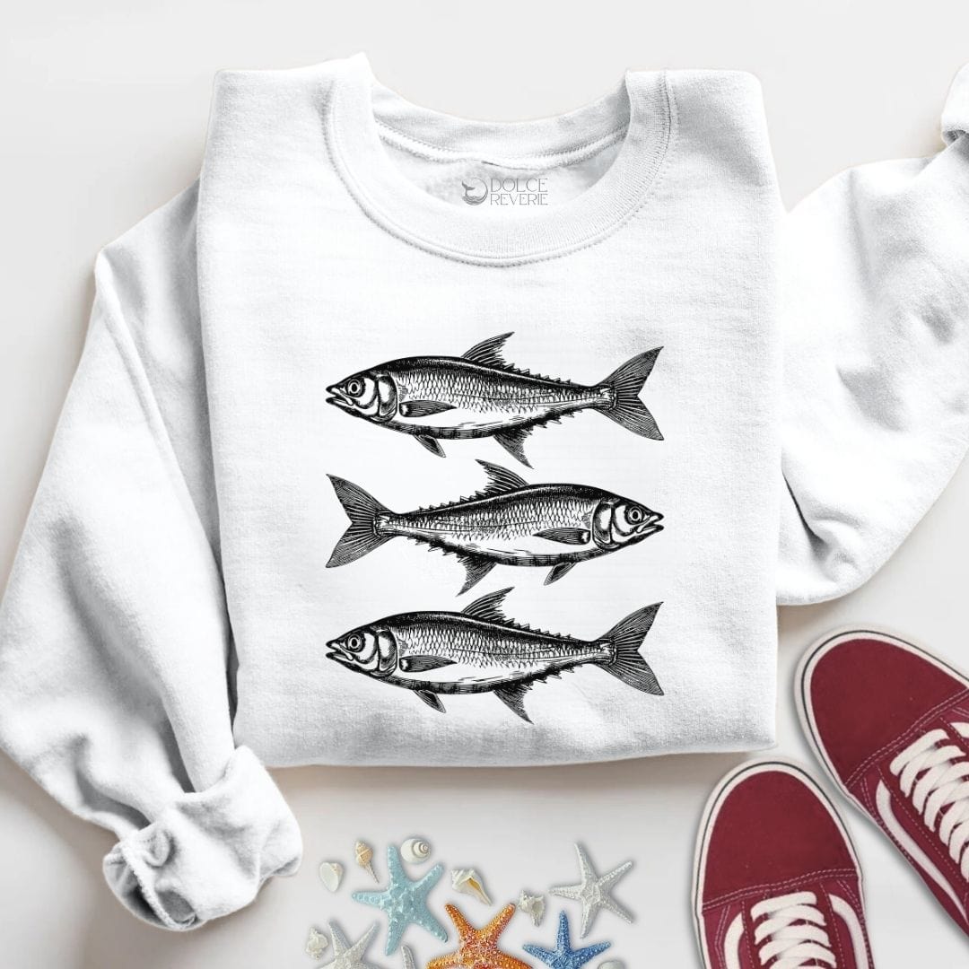 3 Sardines Sweatshirt S / White