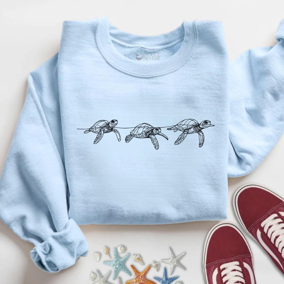 3 Turtles Sweatshirt S / Light Blue