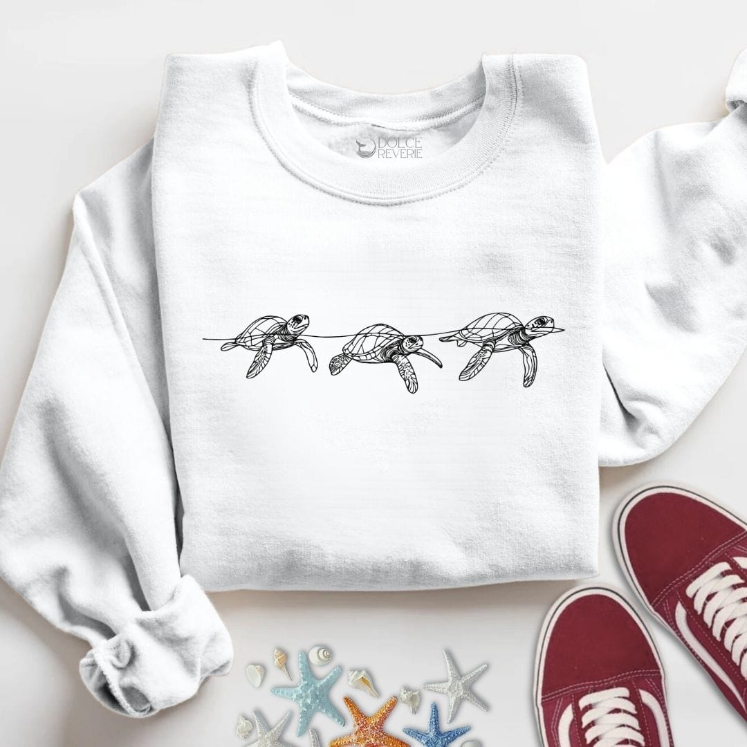3 Turtles Sweatshirt S / White