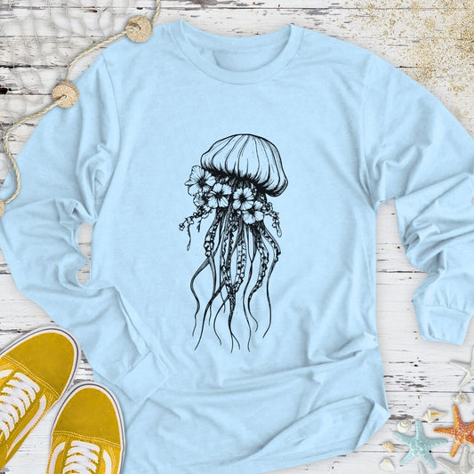 Floral Jellysfish Long Sleeve Tee