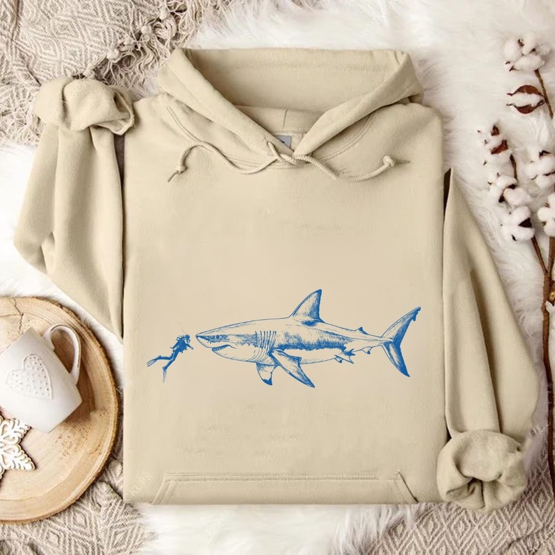 Diving With a Shark Hoodie