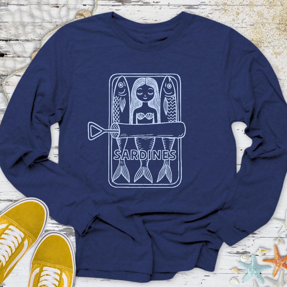 Mermaid Sardines Long Sleeve Tee