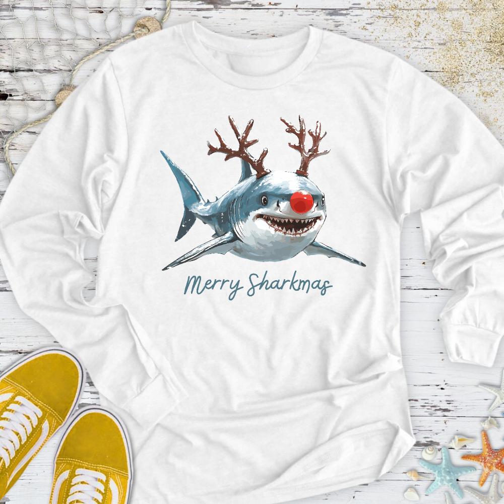Merry Sharkmas Lobster Long Sleeve Tee