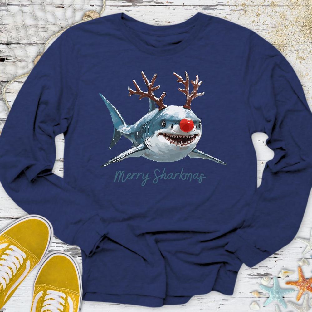 Merry Sharkmas Lobster Long Sleeve Tee