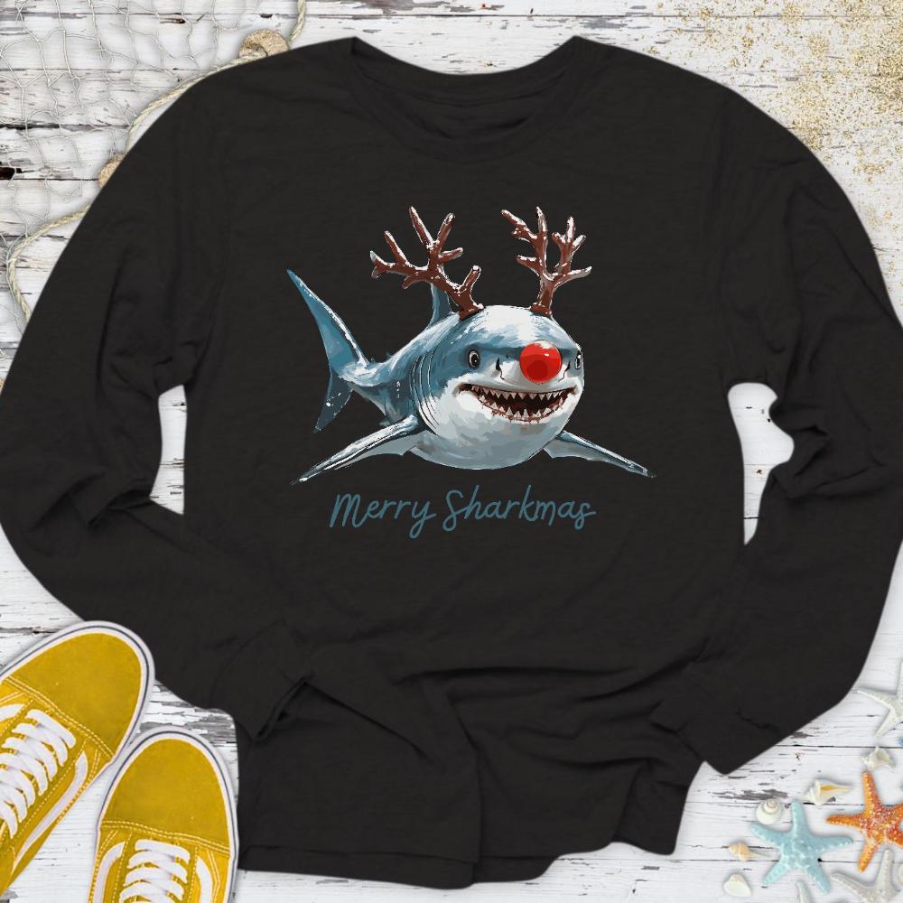 Merry Sharkmas Lobster Long Sleeve Tee