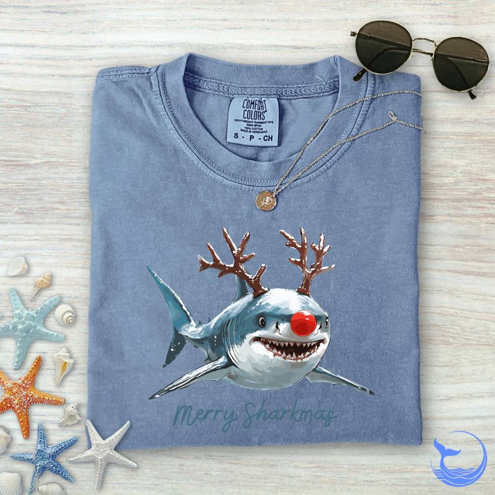 Merry Sharkmas Comfort Colors T-Shirt