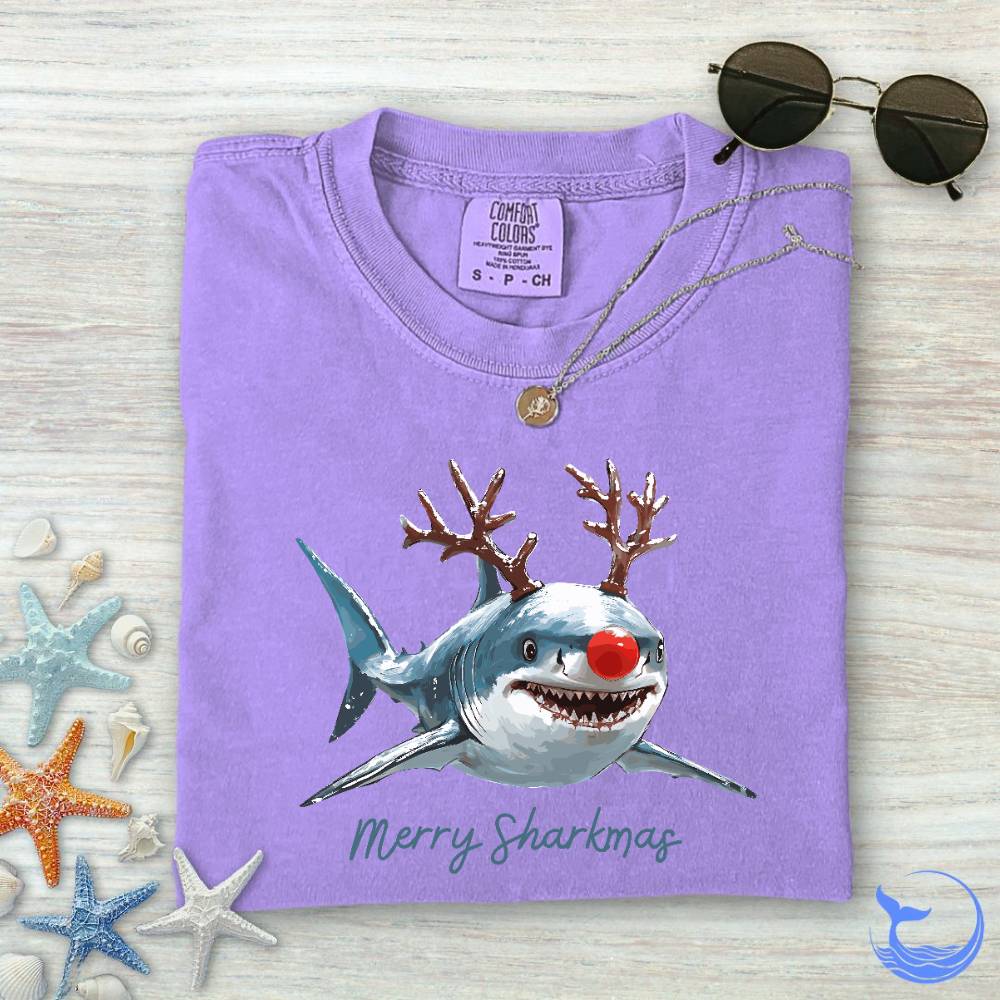 Merry Sharkmas Comfort Colors T-Shirt