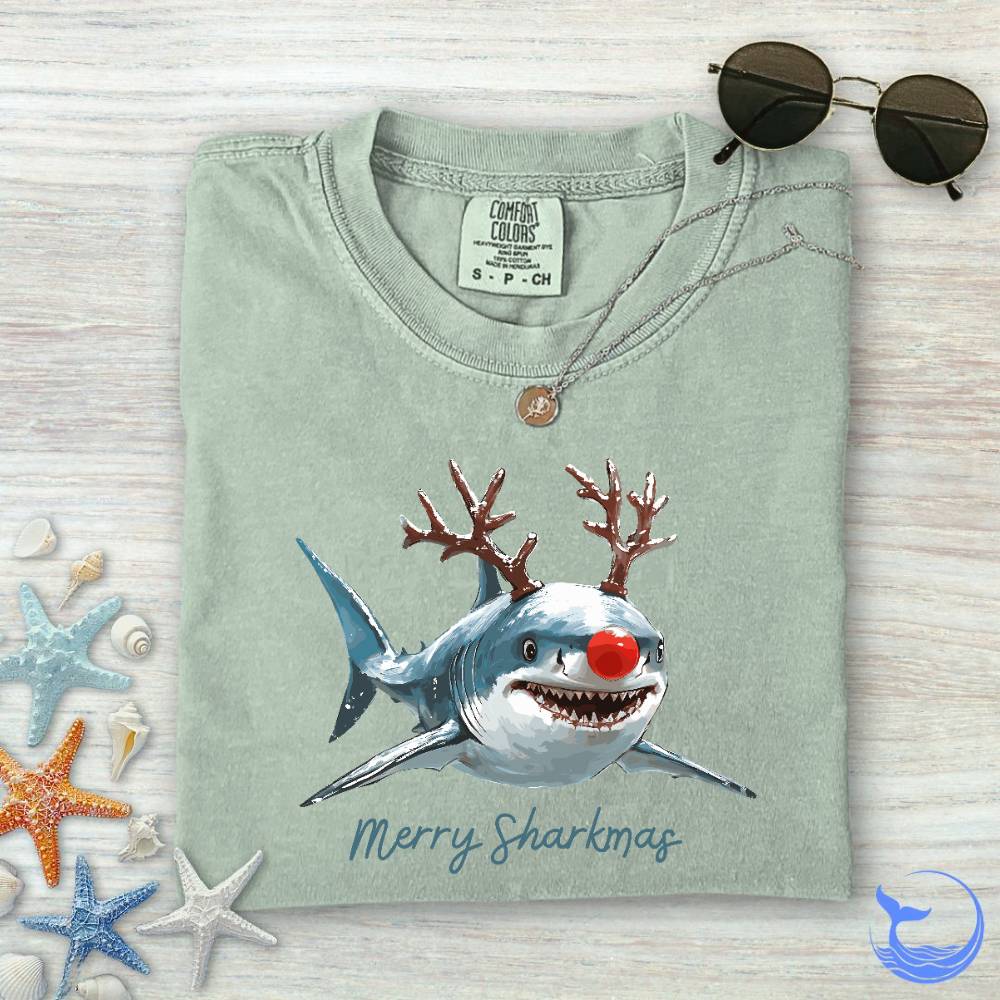 Merry Sharkmas Comfort Colors T-Shirt