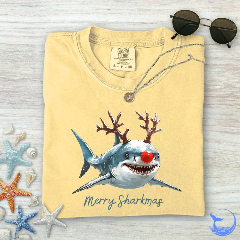 Merry Sharkmas Comfort Colors T-Shirt
