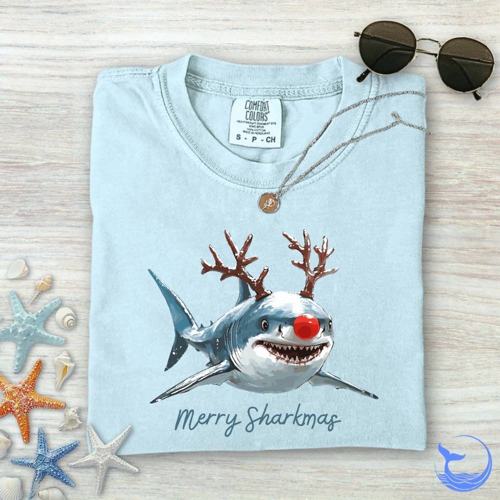 Merry Sharkmas Comfort Colors T-Shirt