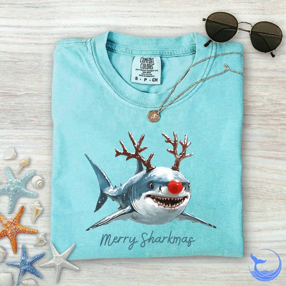 Merry Sharkmas Comfort Colors T-Shirt