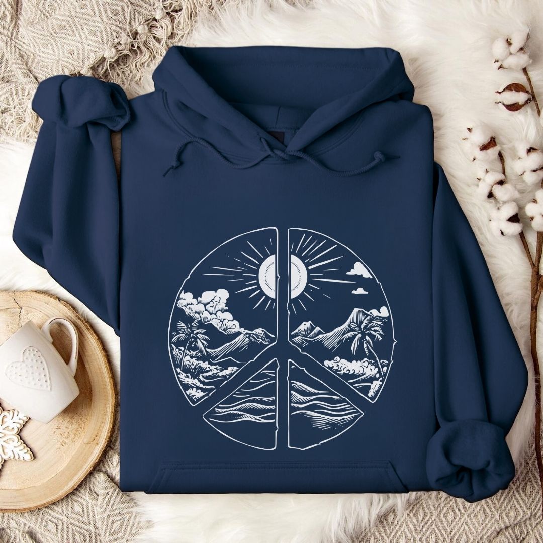 Tropical Peace Hoodie in Navy - Dolce Reverie