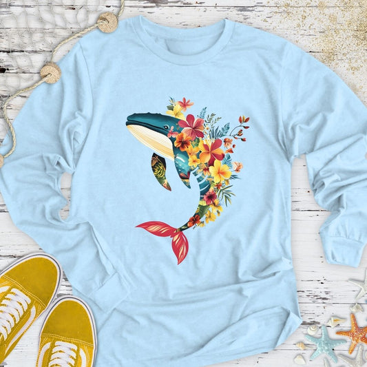 Floral Whale Long Sleeve Tee