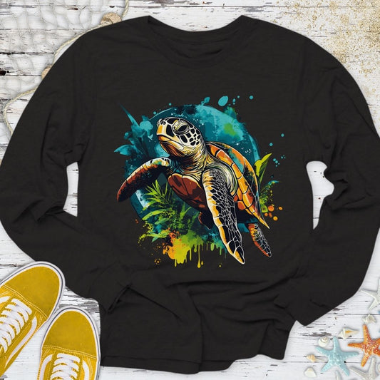 Swimming Turtle Long Sleeve Tee