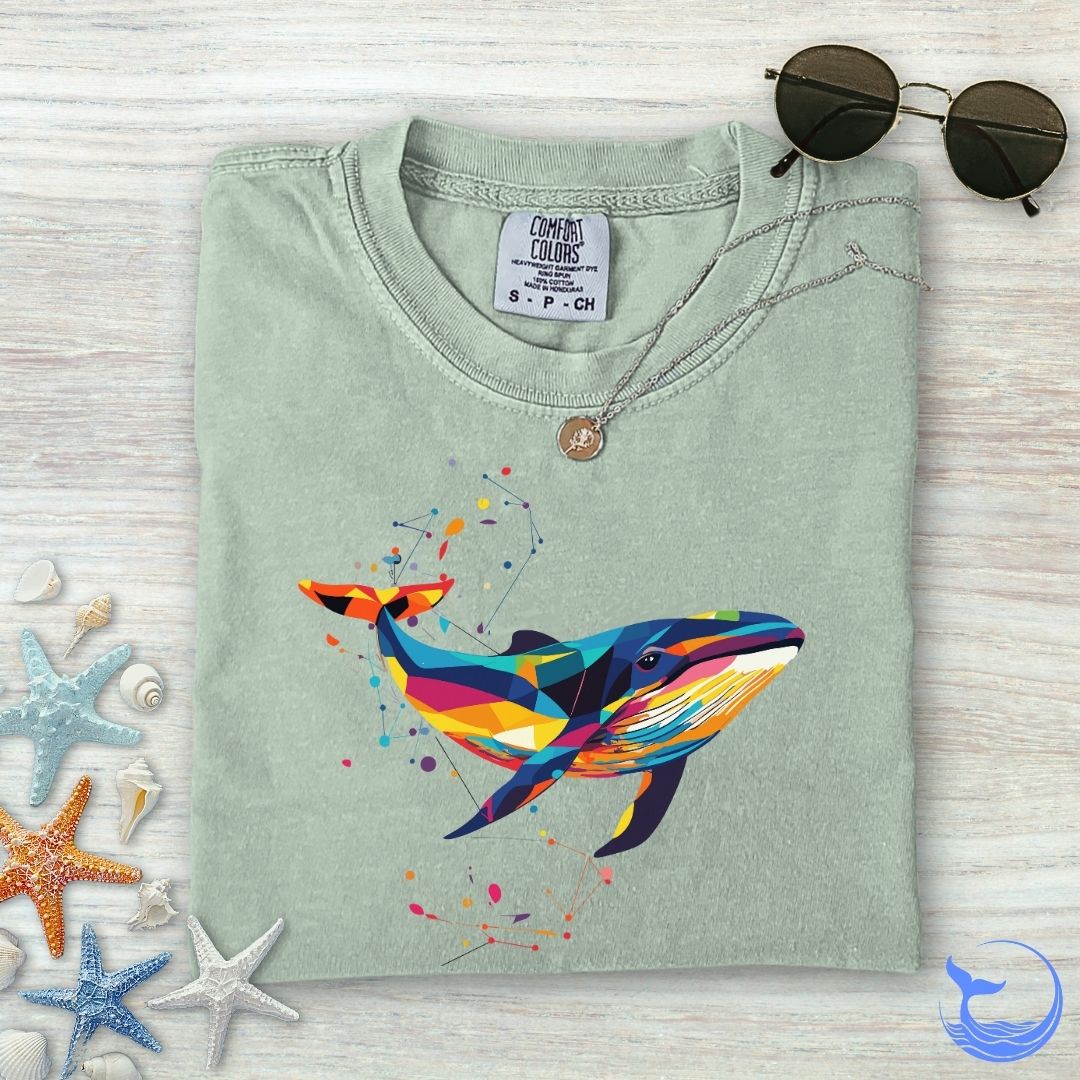 Geometric Whale Comfort Colors T-Shirt