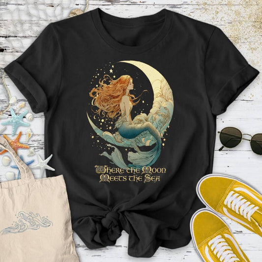 Moon Meets The Sea, Mermaid T-Shirt