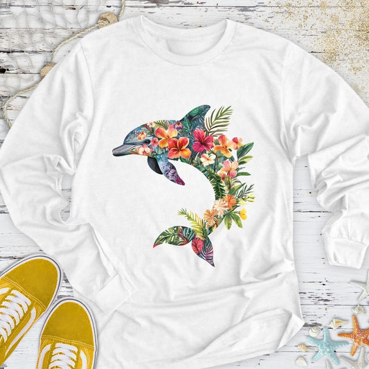 Floral Dolphin Long Sleeve Tee