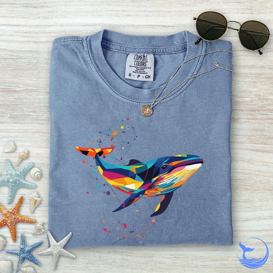 Geometric Whale Comfort Colors T-Shirt