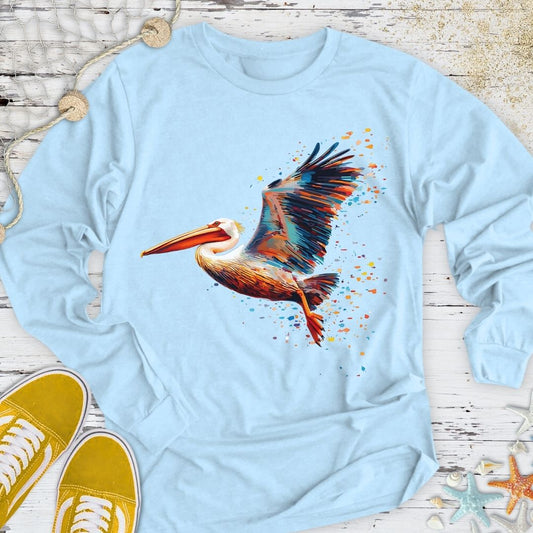 Glitchy Pelican Long Sleeve Tee