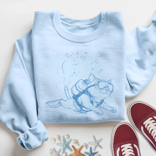 Cat Diver Sweatshirt