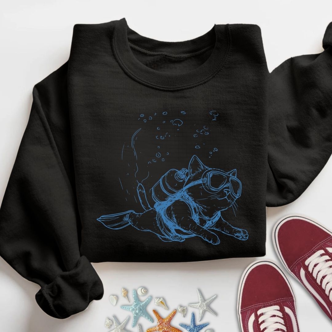 Cat Diver Sweatshirt