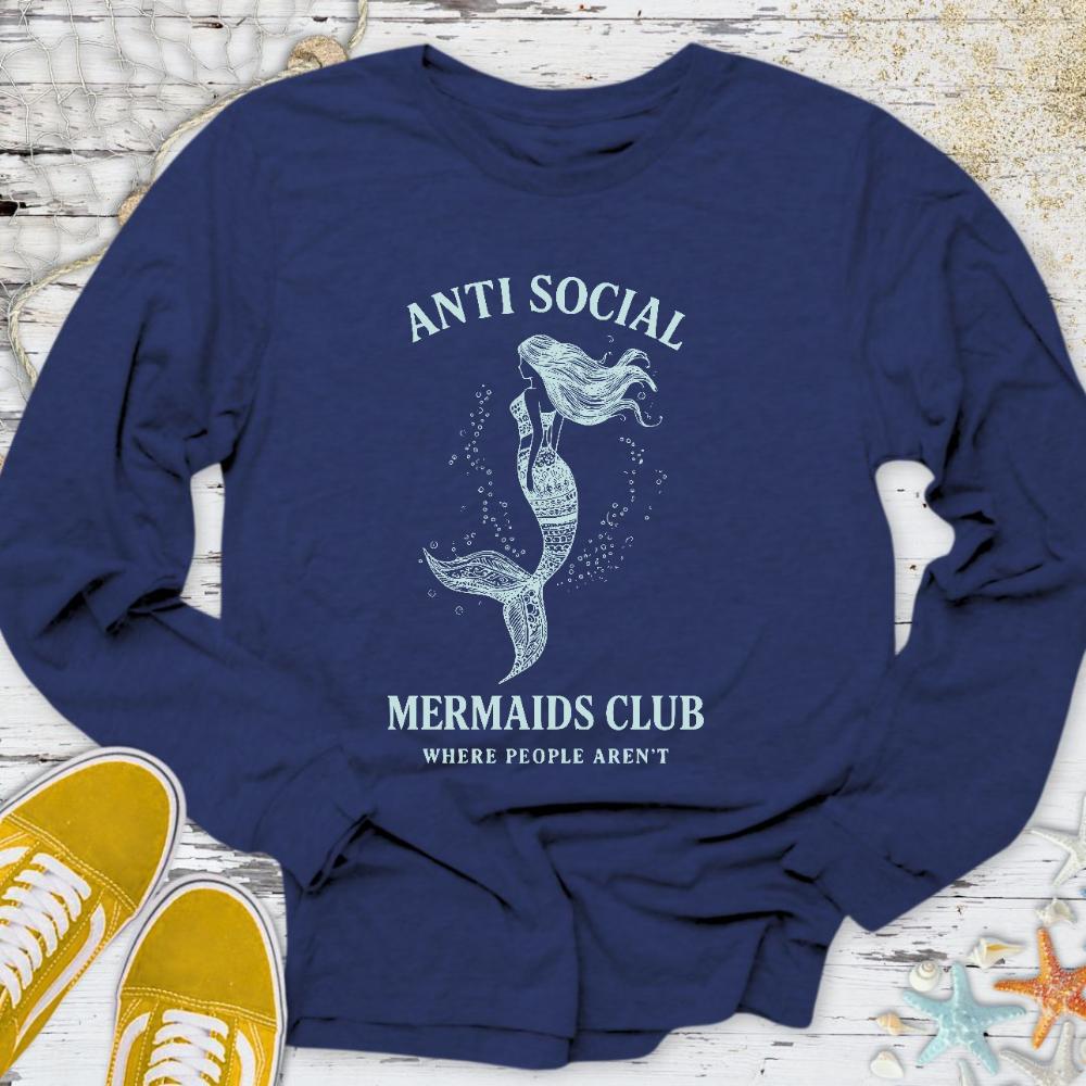 Anti Social Mermaid Long Sleeve Tee