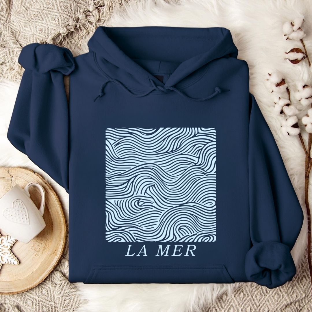 La Mer Hoodie in Navy - Dolce Reverie