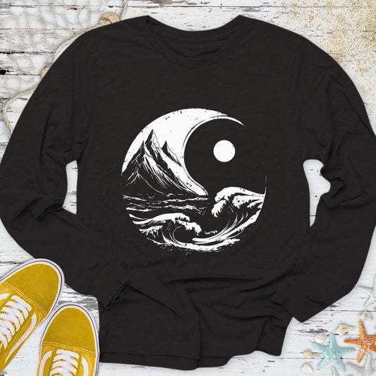 Ocean & Mountains Yin Yang Long Sleeve Tee
