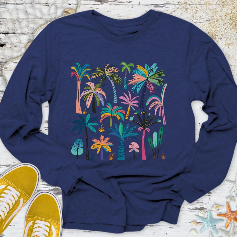 Colorful Palms Long Sleeve Tee