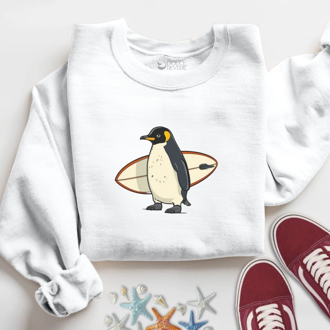 Surfer Penguin Sweatshirt