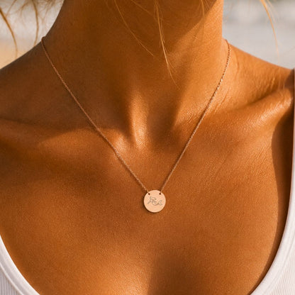 Mermaid Engraved Coin Necklace