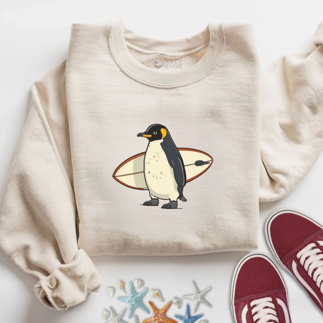Surfer Penguin Sweatshirt