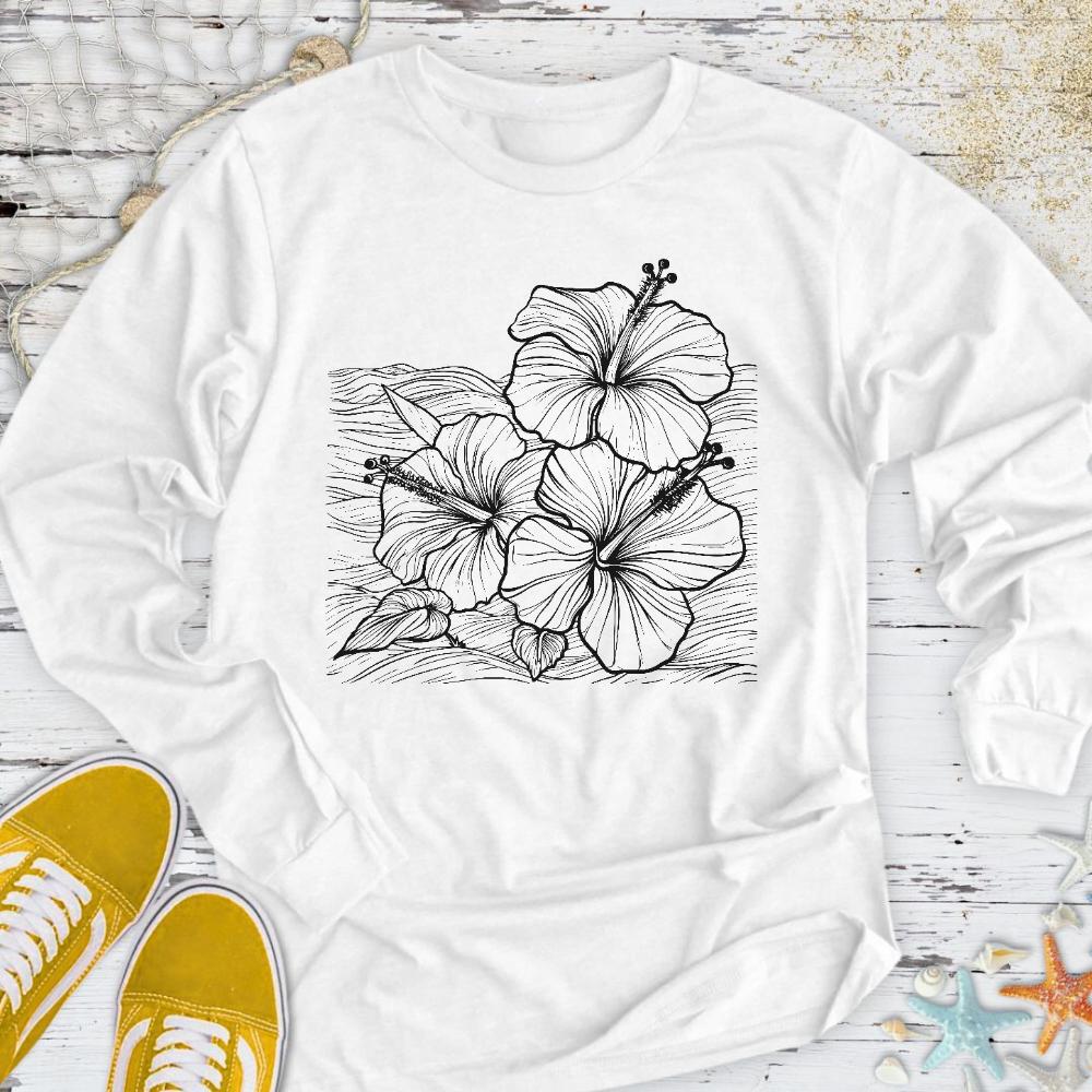 Hibiscus & Waves Long Sleeve Tee
