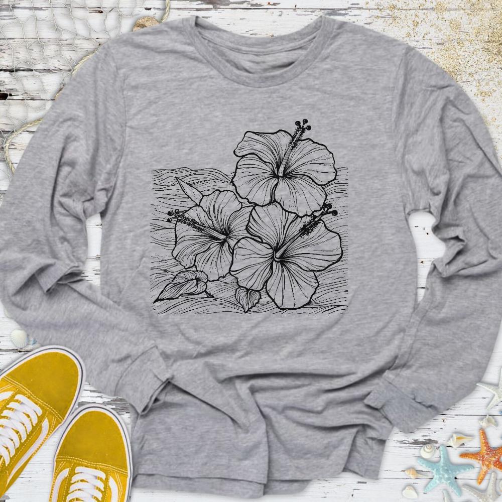 Hibiscus & Waves Long Sleeve Tee