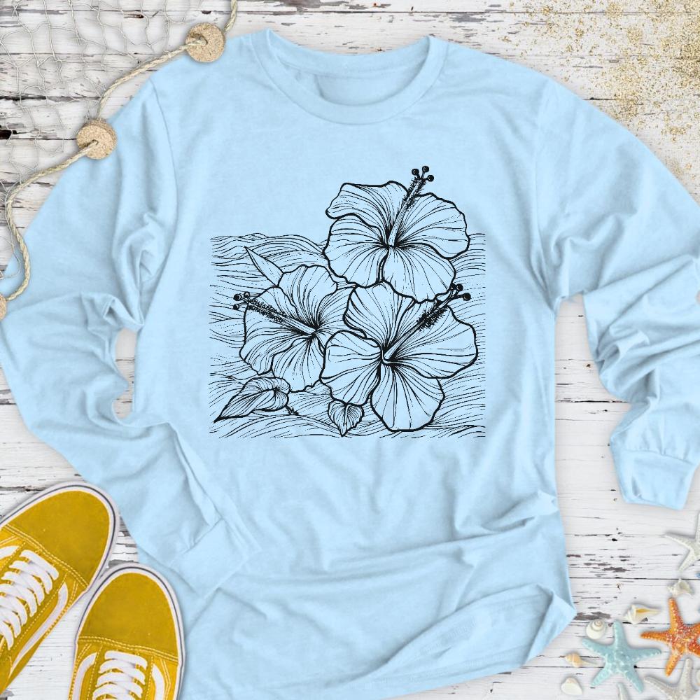 Hibiscus & Waves Long Sleeve Tee