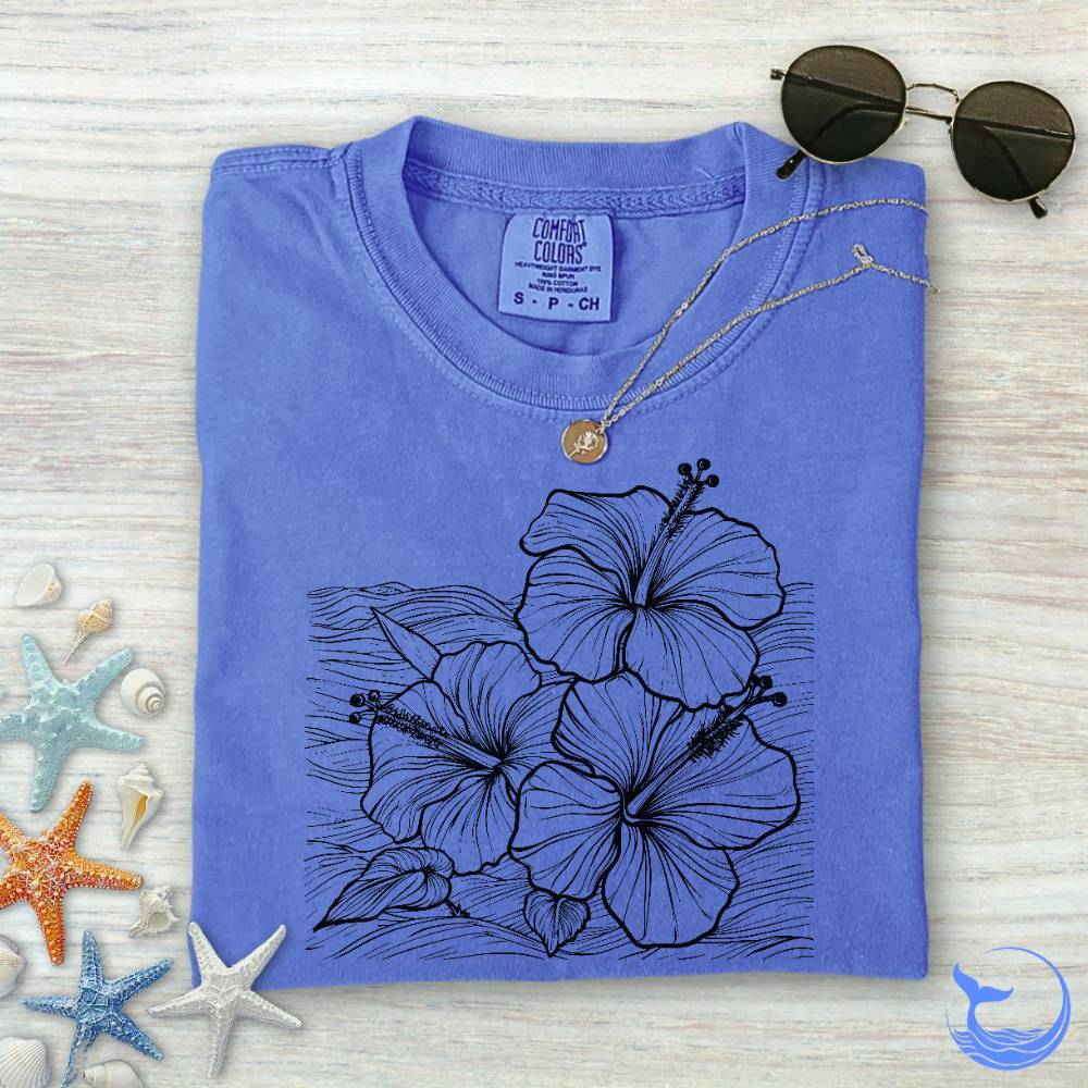 Hibiscus & Waves Comfort Colors T-Shirt