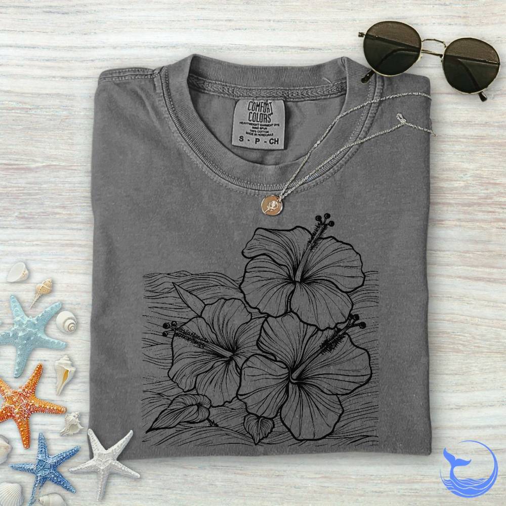 Hibiscus & Waves Comfort Colors T-Shirt