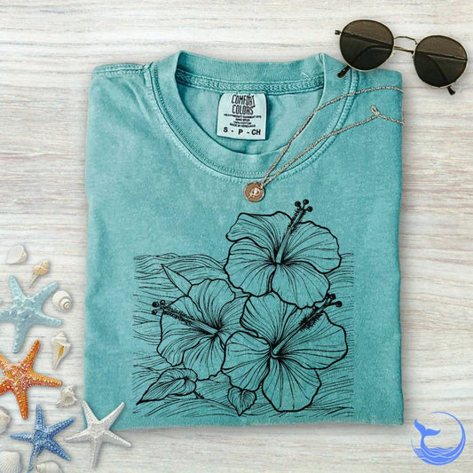 Hibiscus & Waves Comfort Colors T-Shirt