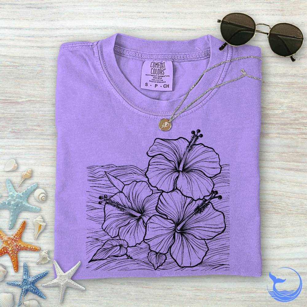 Hibiscus & Waves Comfort Colors T-Shirt