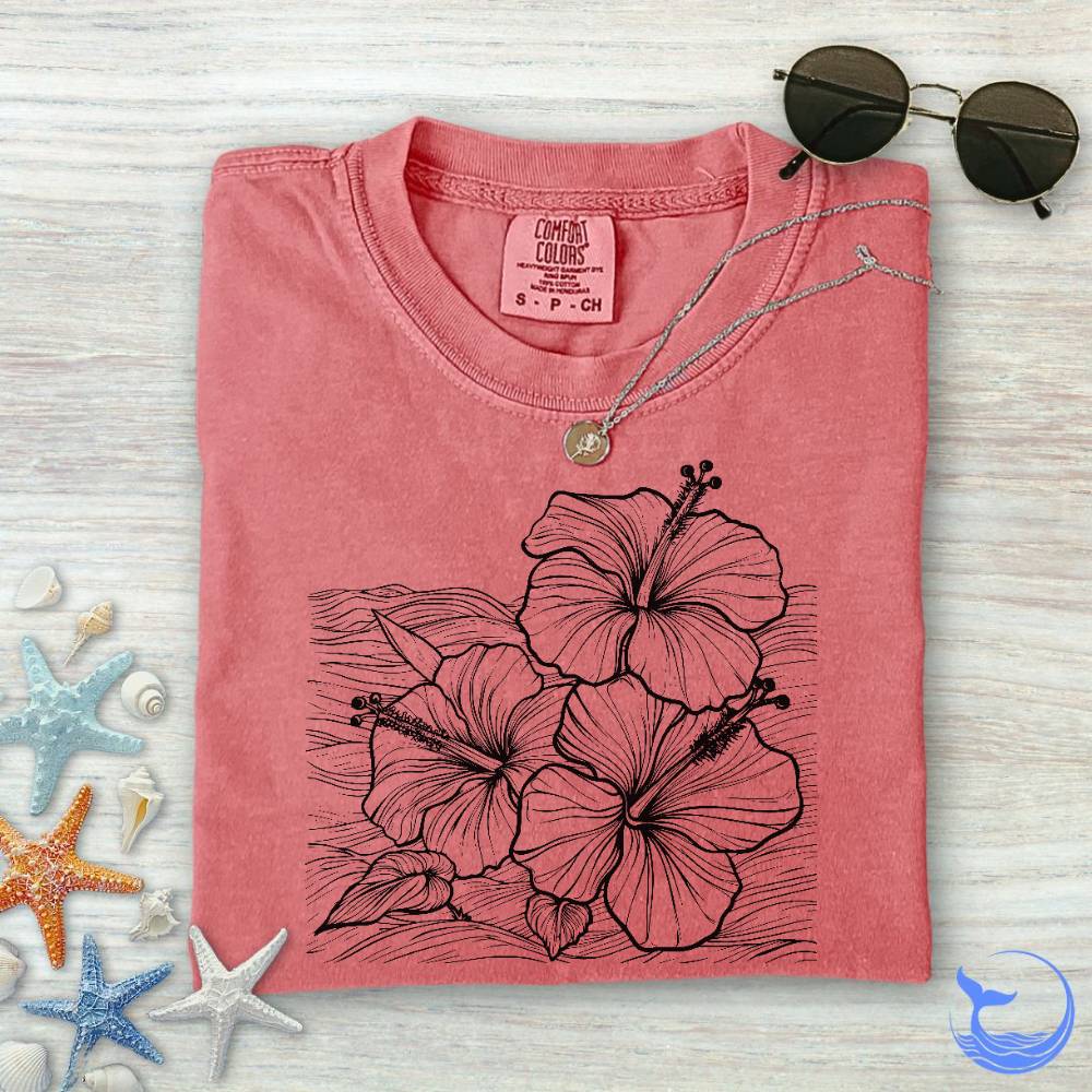 Hibiscus & Waves Comfort Colors T-Shirt