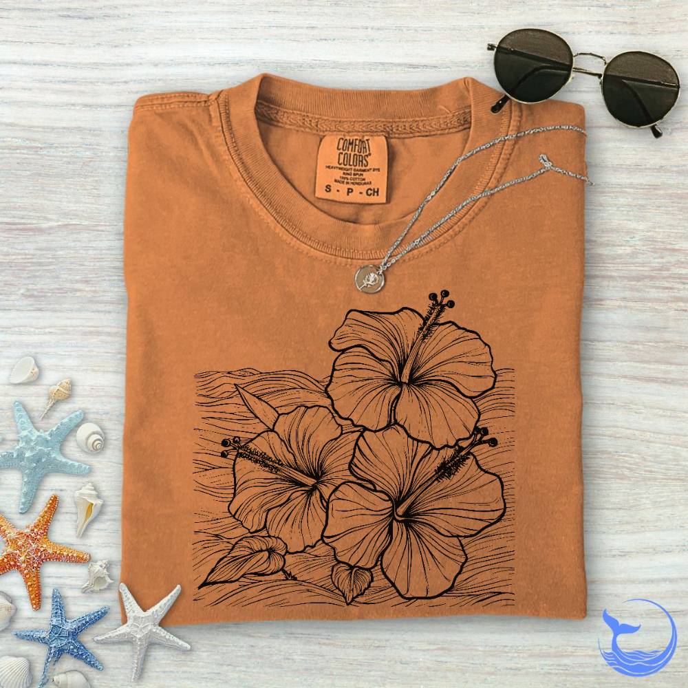 Hibiscus & Waves Comfort Colors T-Shirt
