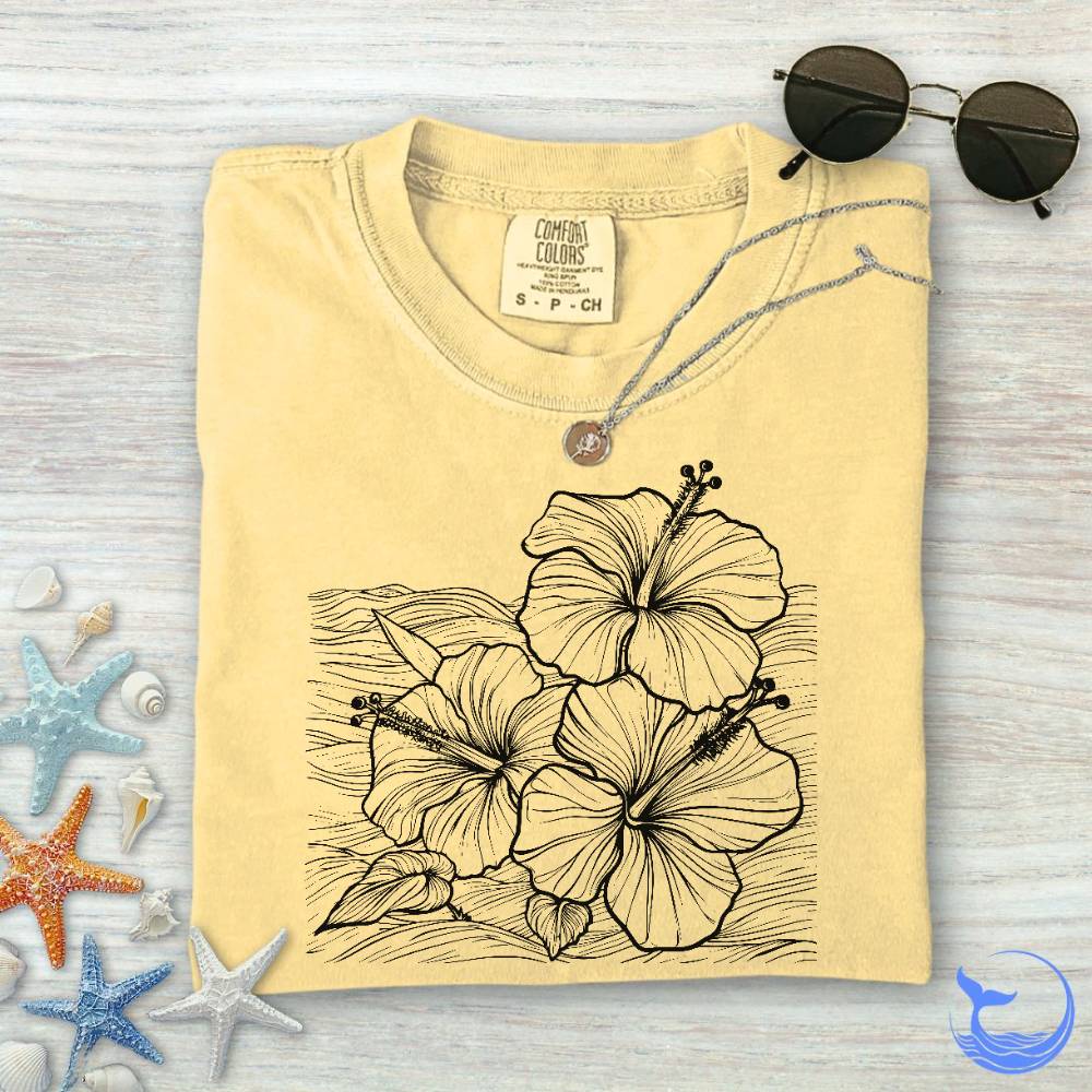Hibiscus & Waves Comfort Colors T-Shirt