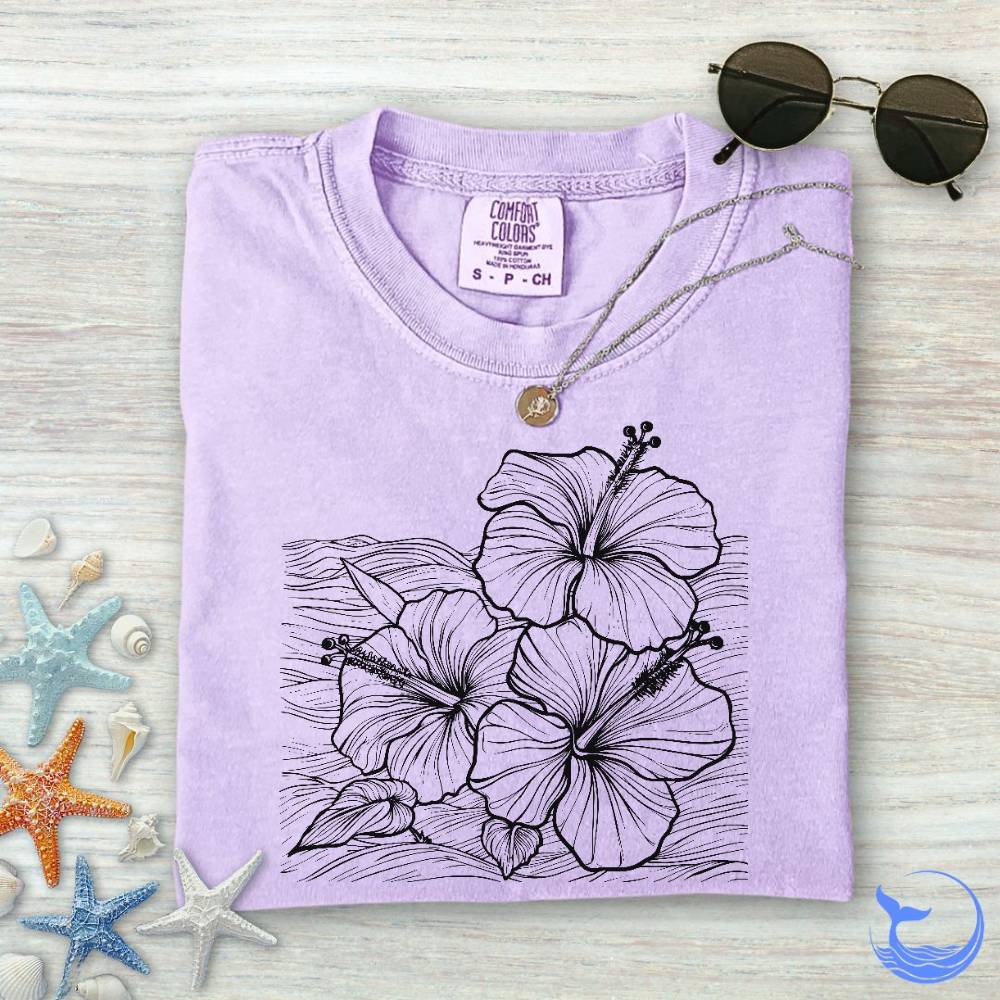 Hibiscus & Waves Comfort Colors T-Shirt