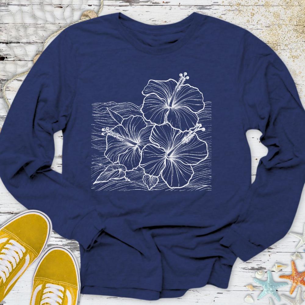 Hibiscus & Waves Long Sleeve Tee