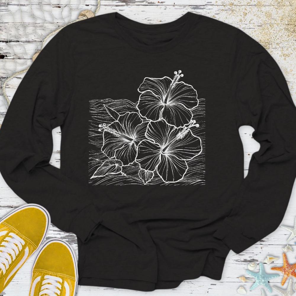 Hibiscus & Waves Long Sleeve Tee