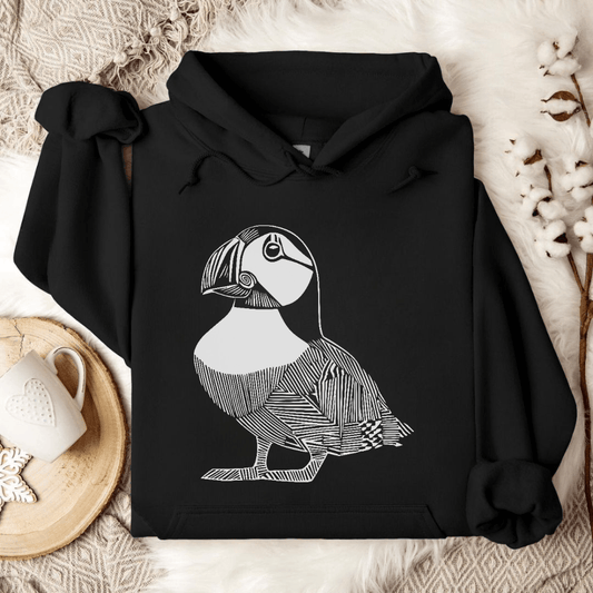 Puffin Line Art Hoodie