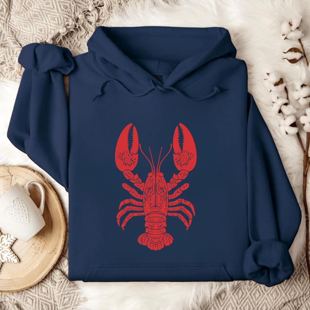 Tribal Lobster Hoodie in Navy - Dolce Reverie